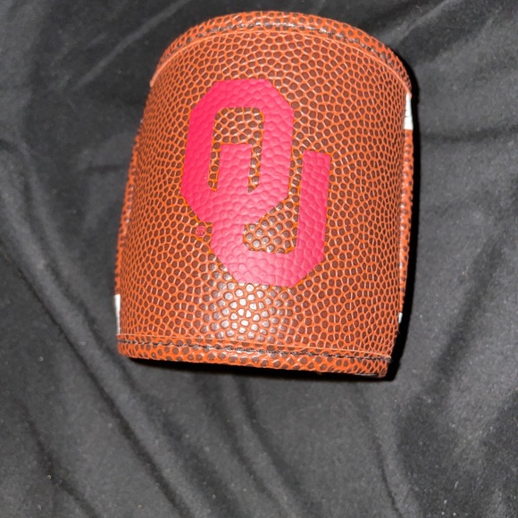 - NEW University of Oklahoma Can Cooler Koozie - Football Stitching - Picture 2 of 2